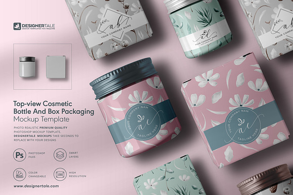 Download Cosmetic Bottle And Box Mockup Creative Photoshop Templates Creative Market