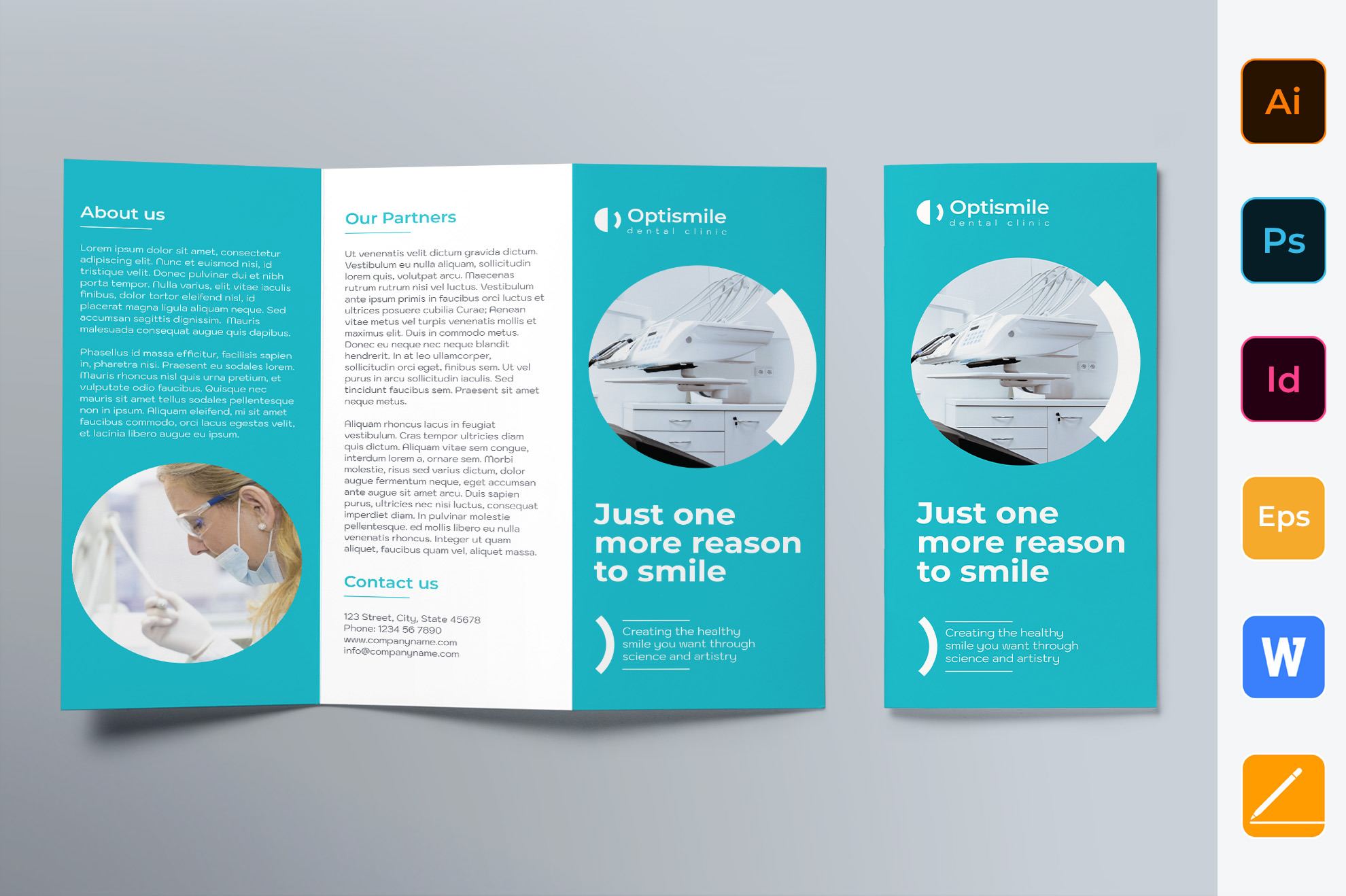 Dental Clinic Brochure Trifold | Creative Illustrator Templates