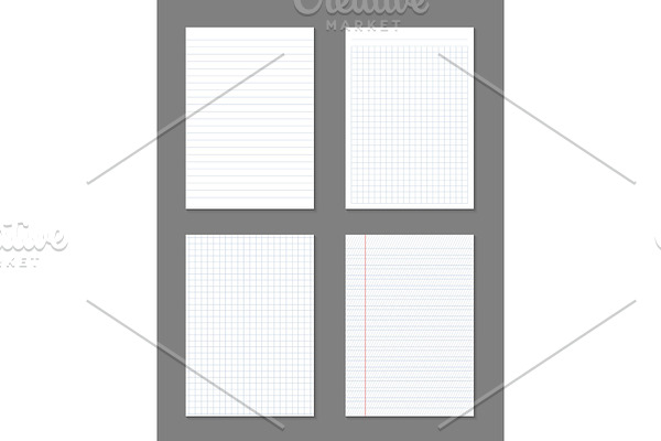 square lined paper blank sheets pre designed vector graphics