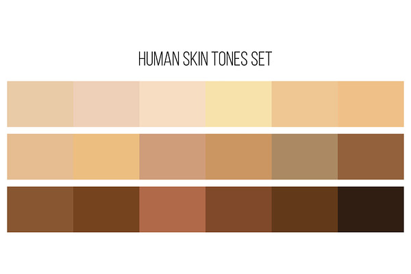 Human skin tone color palette set. | Pre-Designed Vector Graphics ...