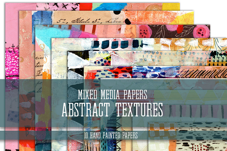 Mixed Media Papers Abstract Textures PreDesigned Graphics Creative Market