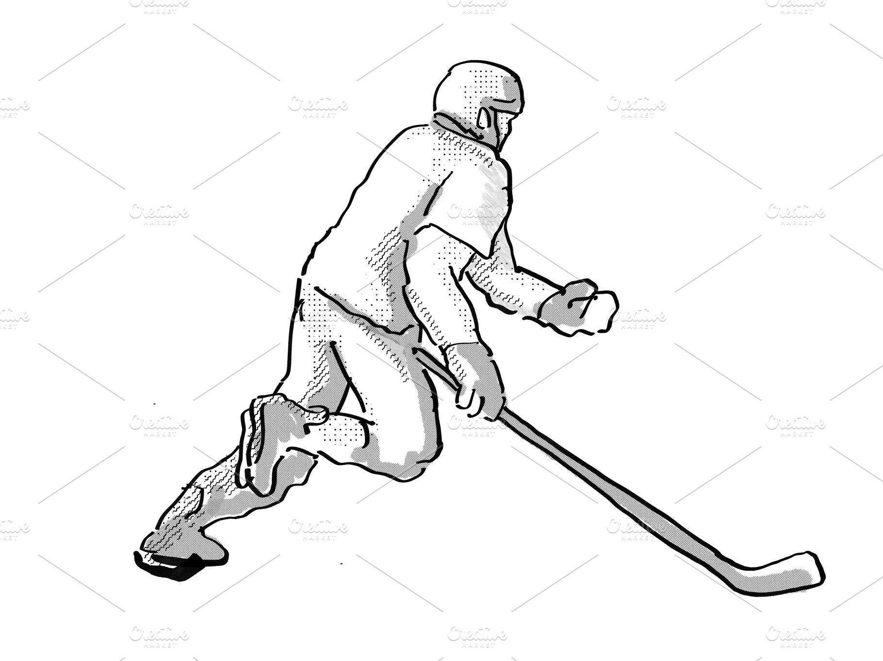 Ice Hockey Player Cartoon Isolated | High-Quality Stock Photos