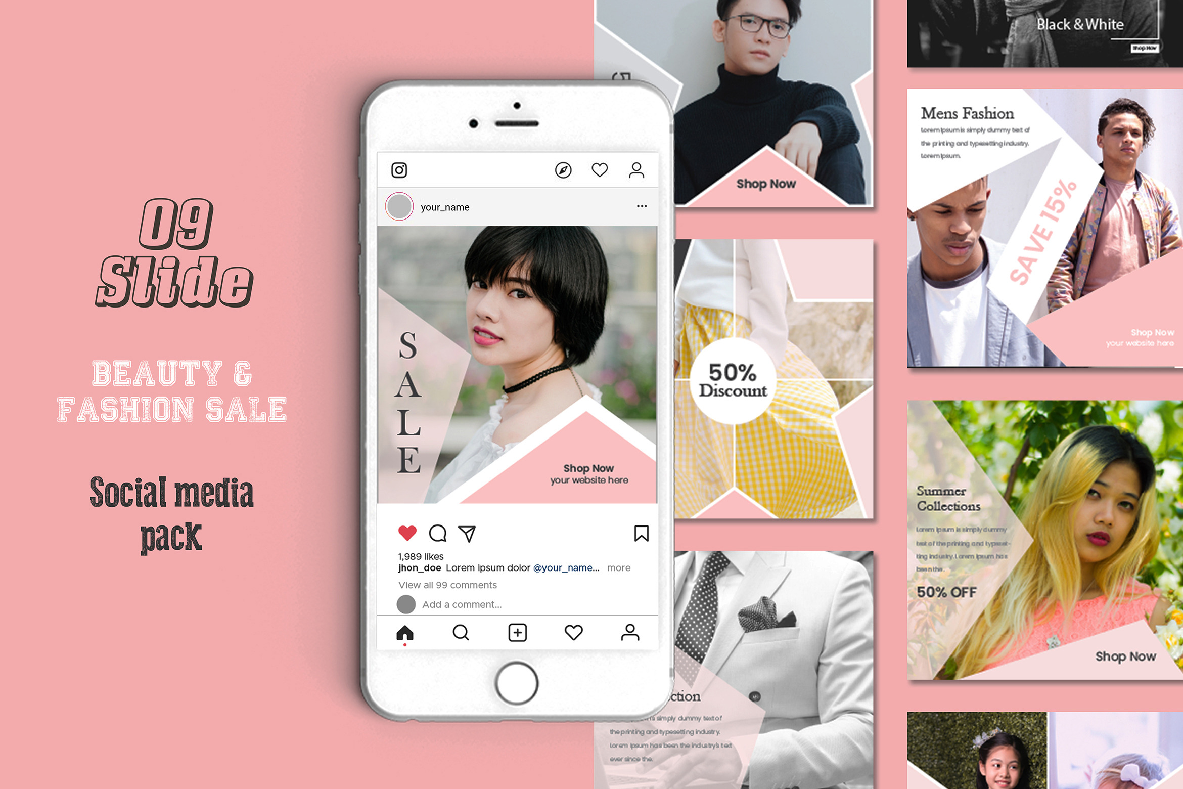 Beautiful Social Media Pack | Social Media Templates ~ Creative Market