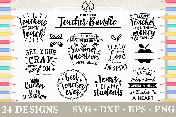 Download Teacher SVG Bundle | MB5 | Custom-Designed Illustrations ~ Creative Market