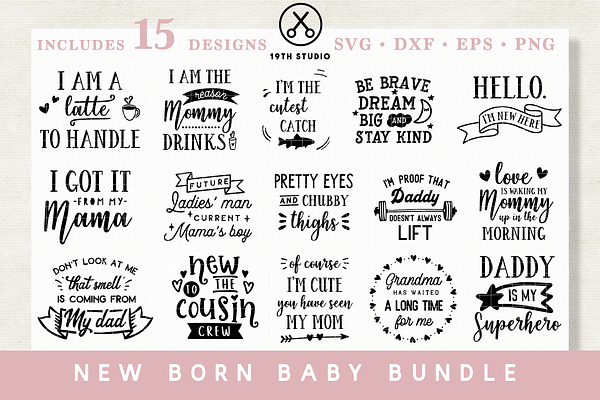 Download Newborn Baby Svg Bundle Mb20 Pre Designed Photoshop Graphics Creative Market 3D SVG Files Ideas | SVG, Paper Crafts, SVG File