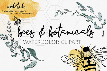 Watercolor Honey Bee Decor Clipart. Graphic by Balada Digital Art