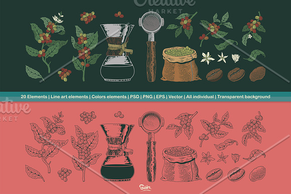 Coffee Tools Illustration  Food Illustrations ~ Creative Market