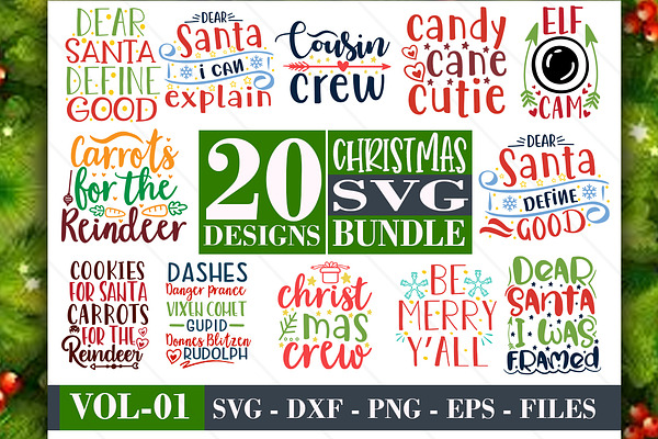 Download 20 Christmas Svg Design Bundle Pre Designed Illustrator Graphics Creative Market PSD Mockup Templates