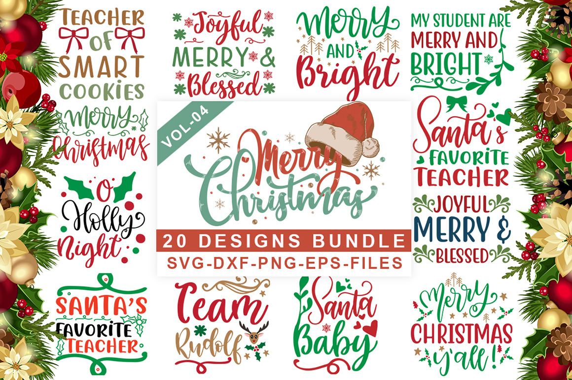 20 Christmas Svg Design Bundle Pre Designed Illustrator Graphics Creative Market