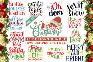 20 Christmas Svg Design Bundle Pre Designed Illustrator Graphics Creative Market