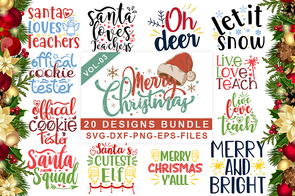 Download 20 Christmas Svg Design Bundle Pre Designed Illustrator Graphics Creative Market 3D SVG Files Ideas | SVG, Paper Crafts, SVG File