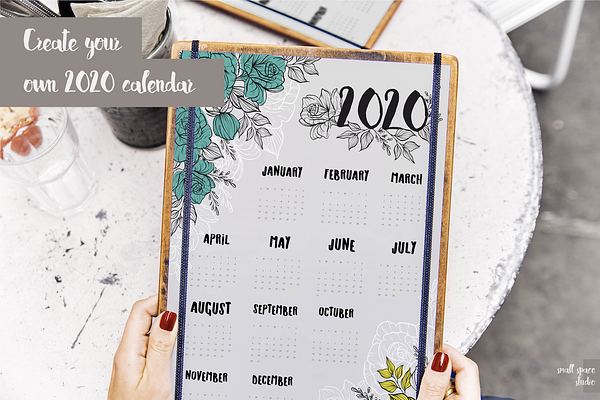 Create Your Own 18 Calendar Pre Designed Illustrator Graphics Creative Market