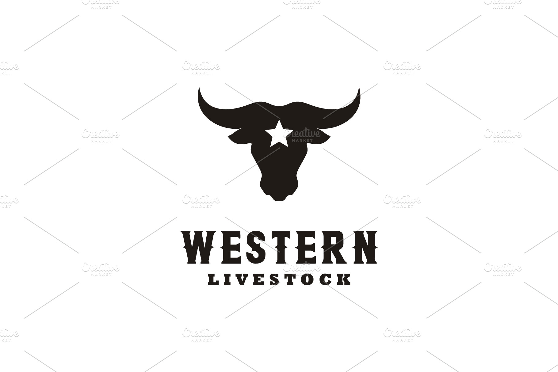 Cattle Bull Cow Buffalo Head Logo | Illustrator Templates ~ Creative Market