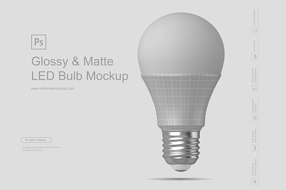 Download Glossy Matte Led Bulb Mockup Creative Photoshop Templates Creative Market