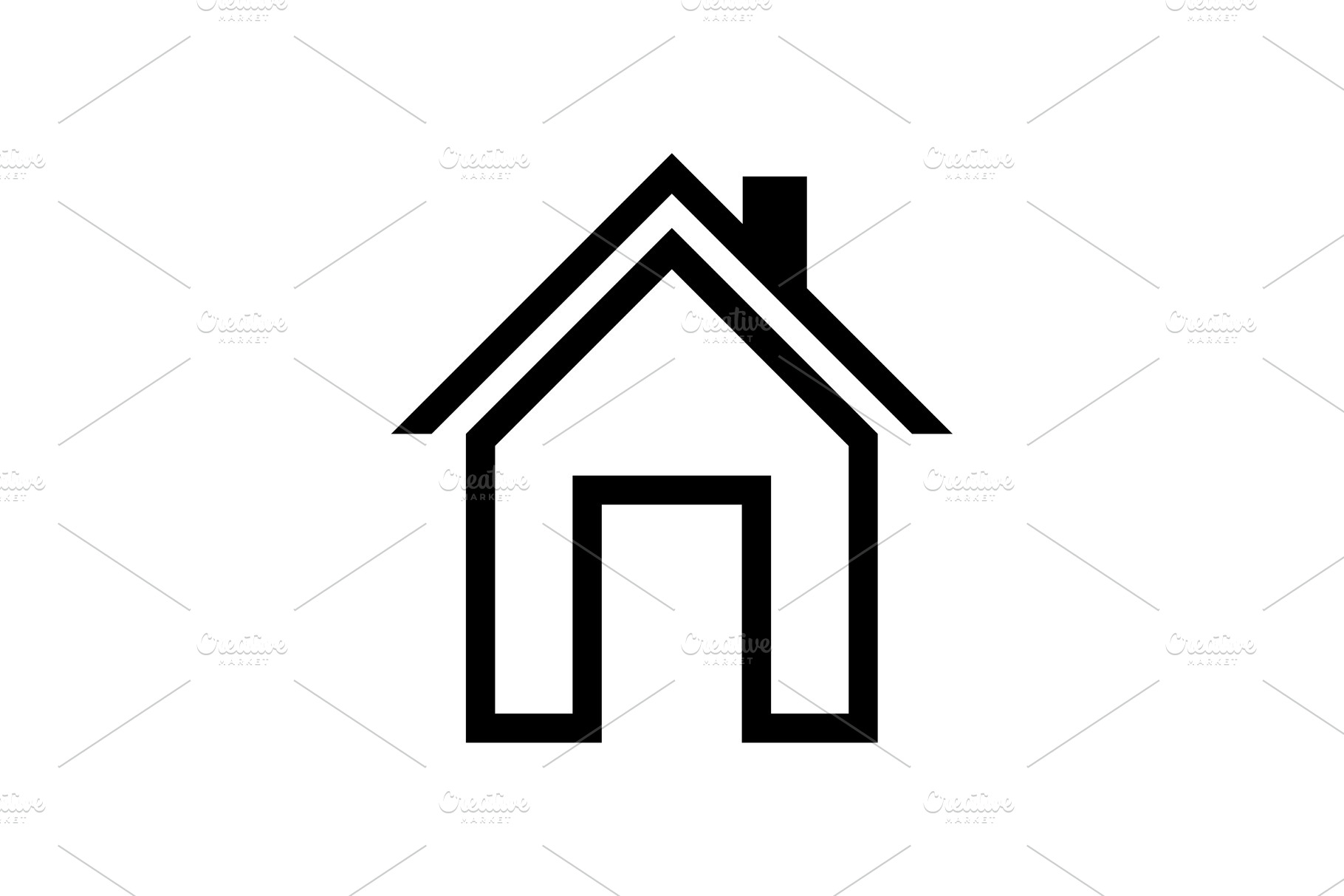 House icon Vector simple flat logo | Technology Illustrations ...