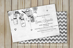 Download 4x6 Inches Invitation Card Mockup Creative Photoshop Templates Creative Market