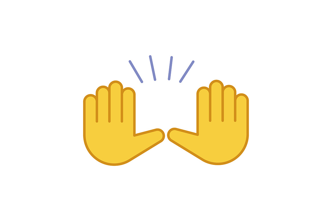 Raising hands gesture color icon | Emoji Icons ~ Creative Market