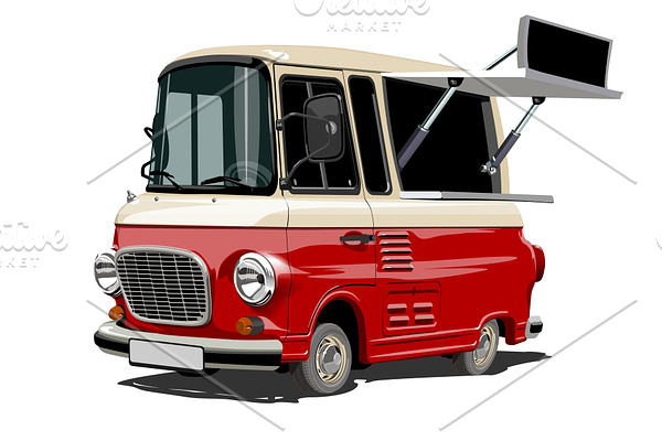 Cartoon food truck | Pre-Designed Vector Graphics ~ Creative Market