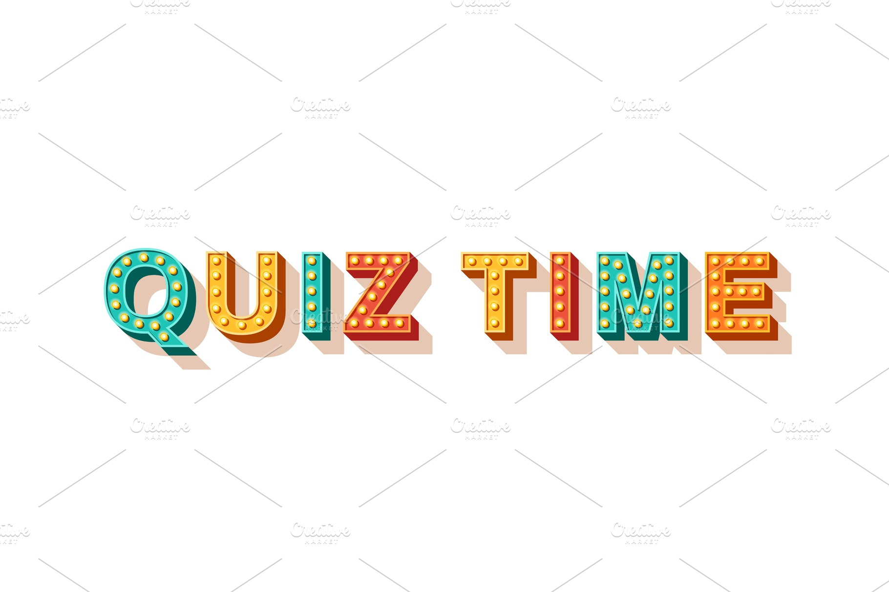 Quiz time flat vector lettering | Pre-Designed Illustrator Graphics