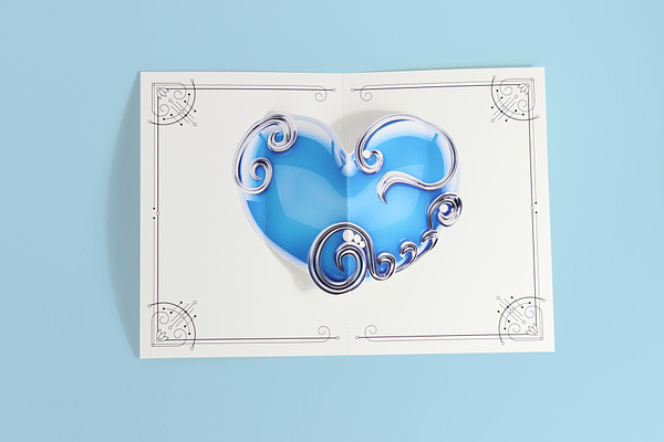 Wreath With Hearts Diy Pop Up Card Creative Illustrator Templates Creative Market