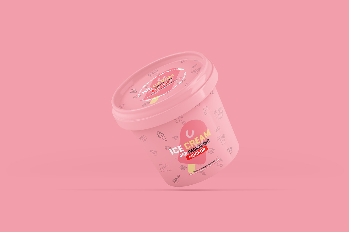 Download Ice Cream Jar Packaging Mockup | Creative Photoshop Templates ~ Creative Market