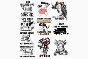 Svg Png Cow Quotes Pre Designed Illustrator Graphics Creative Market