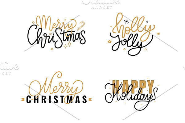 Merry Christmas Inscription Made of Paper Letters | Pre-Designed