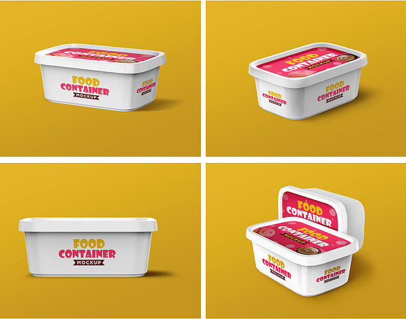 Download Plastic Food Container Mockups Creative Photoshop Templates Creative Market