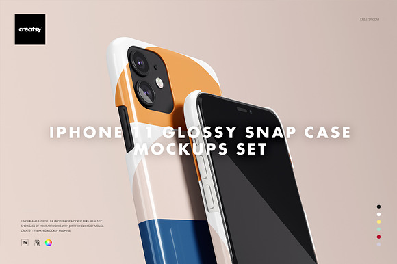 Download Iphone 11 Glossy Snap Case Mockup Se Creative Photoshop Templates Creative Market