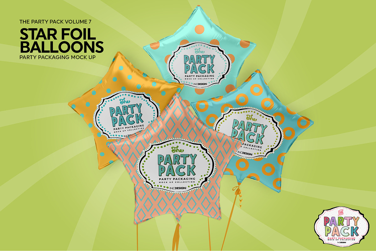 Star Foil Balloons Mockup | Creative Photoshop Templates ...