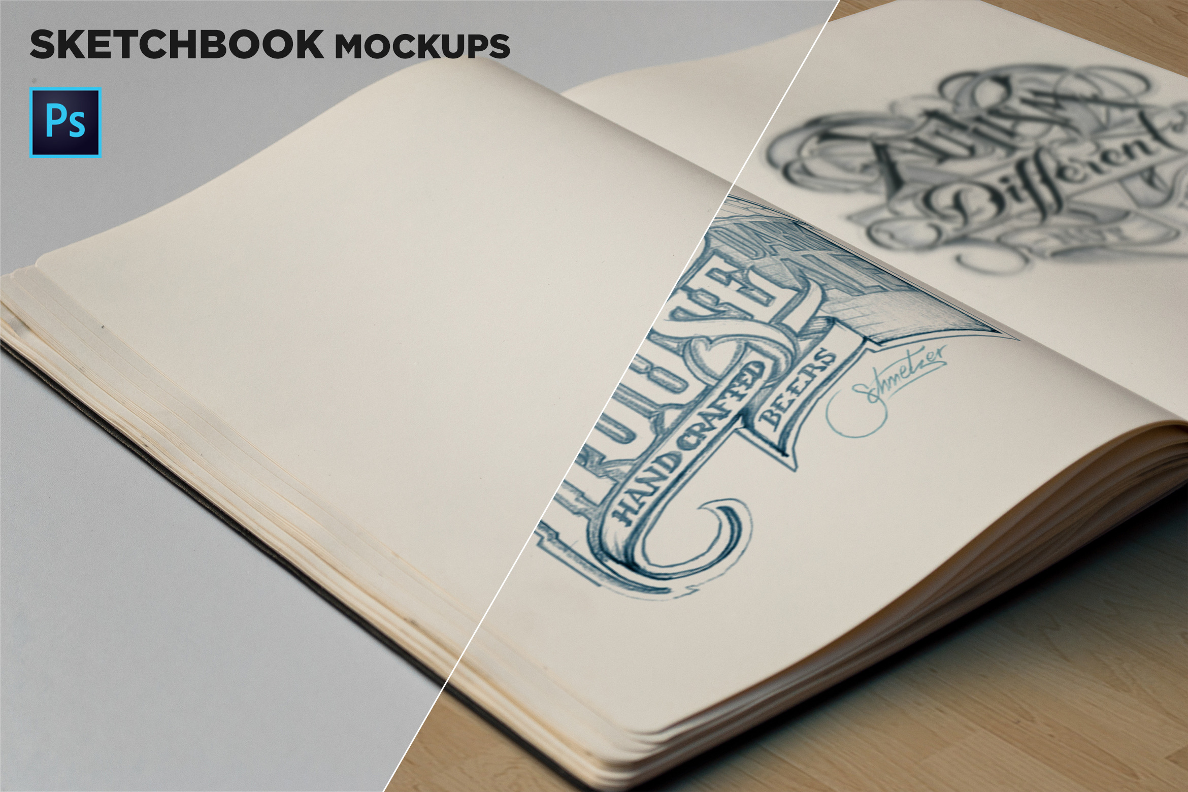 Download Sketch Book Mockups | Creative Photoshop Templates ...