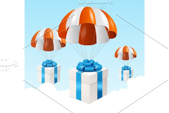 Parachute Background.Vector | Illustrator Graphics ~ Creative Market