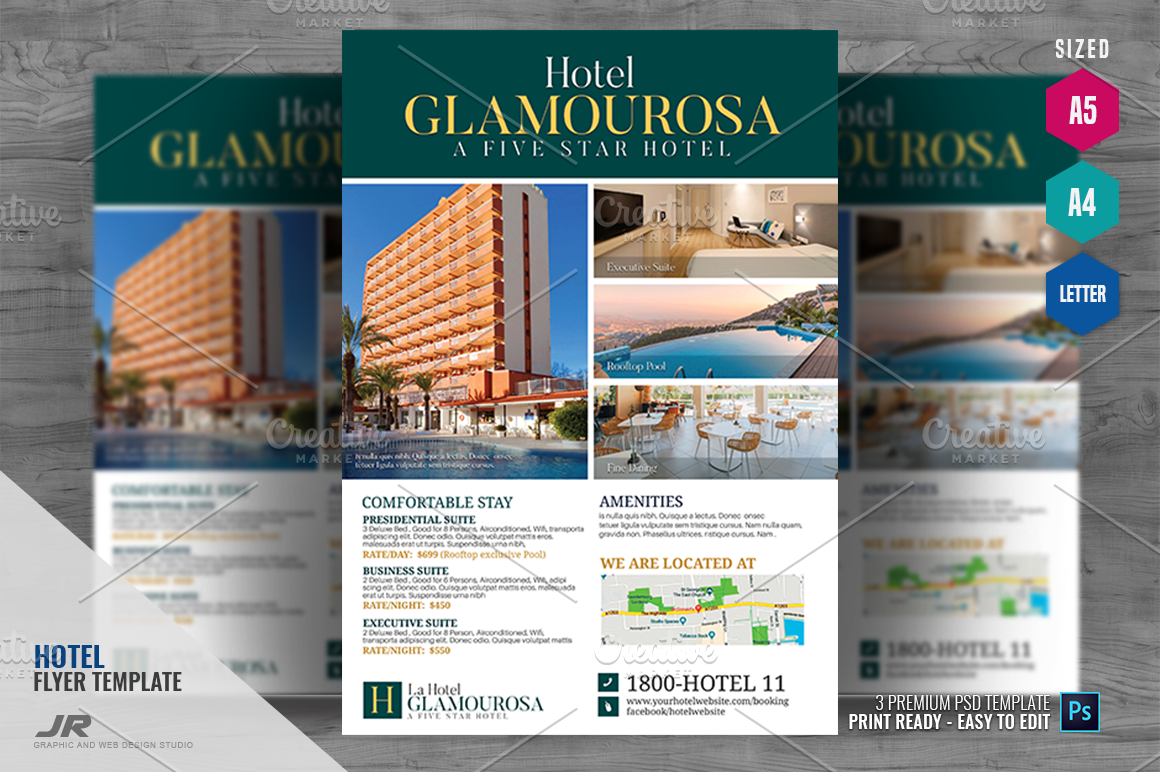 Hotel Promotional Flyer Creative Photoshop Templates Creative Market