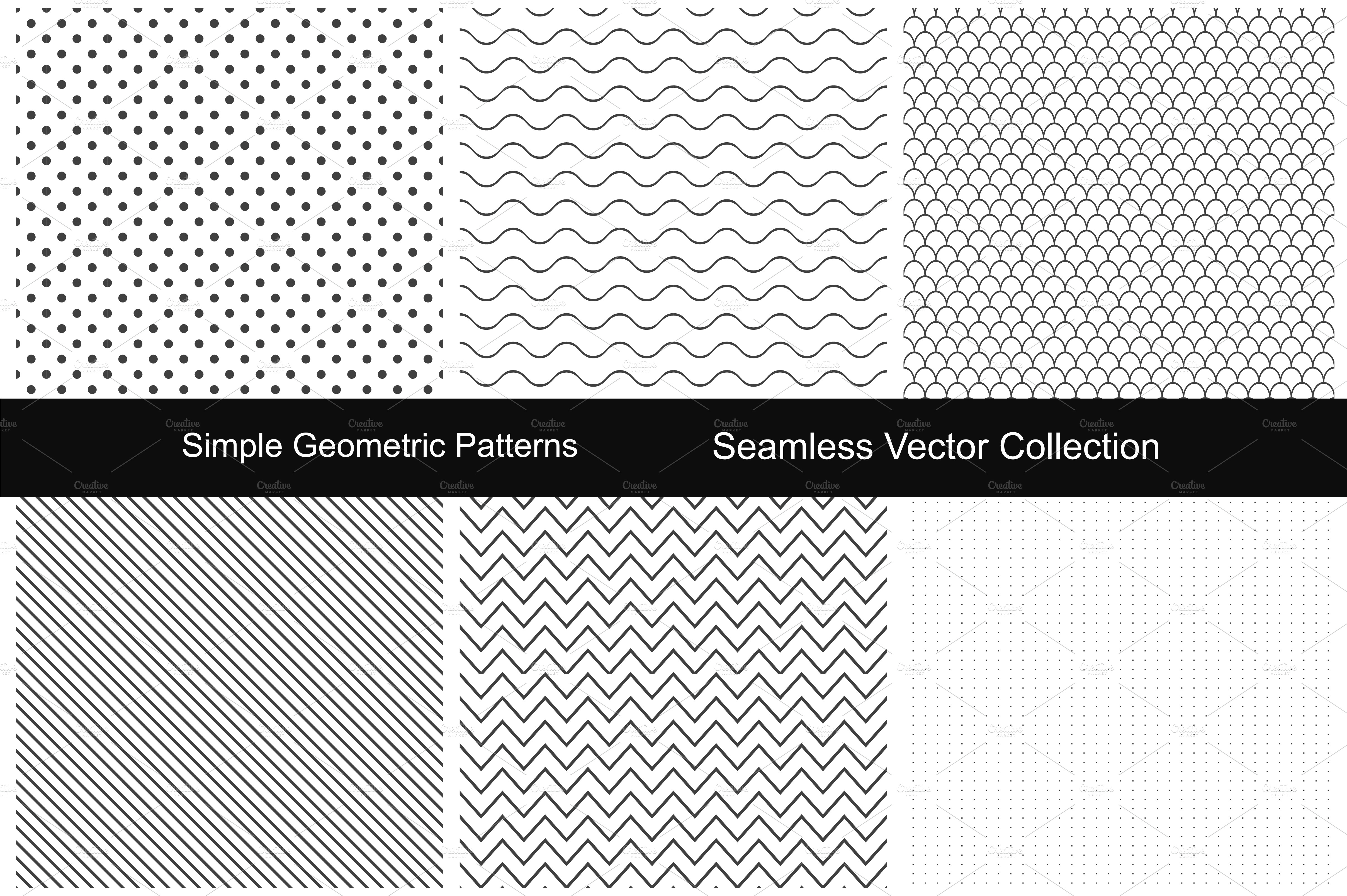 Seamless Geometric Patterns Photoshop Graphics Creative Market