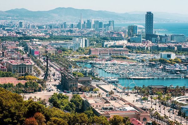 High Angle View Of Barcelona Skyline High Quality Architecture Stock Photos Creative Market creative market