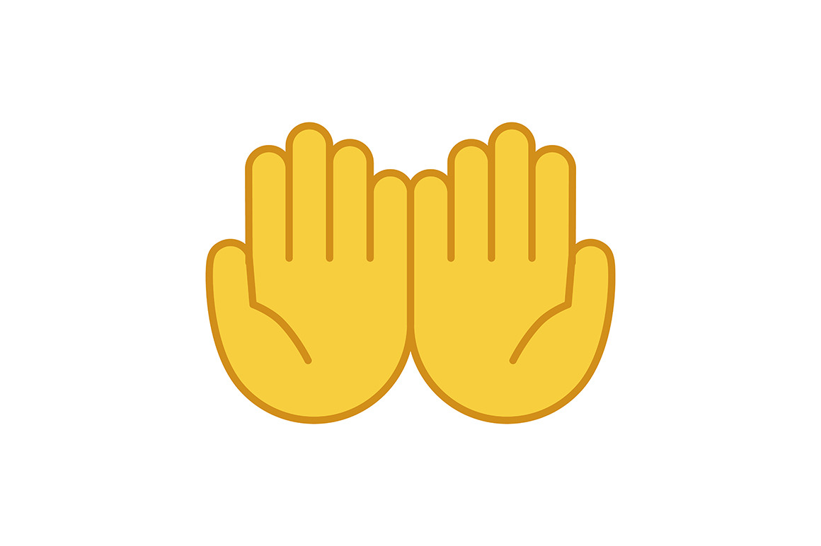 Cupped hands color icon | Emoji Icons ~ Creative Market