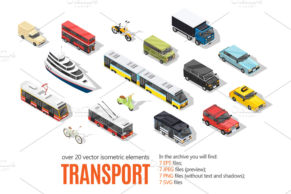 Download Transport Isometric Set | Pre-Designed Photoshop Graphics ...