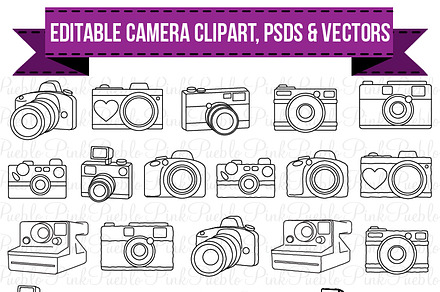 picture of a camera clipart pink