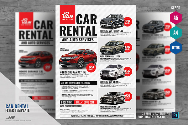 Car Rental and Dealership Flyer | Creative Photoshop Templates ...