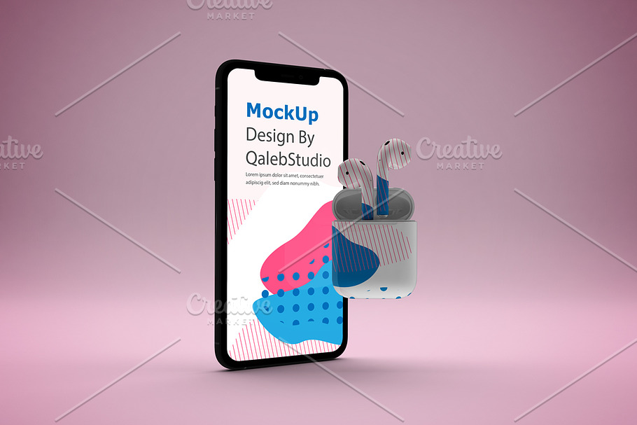 Download iPhone 11 & AirPods Mockup | Creative Photoshop Templates ...