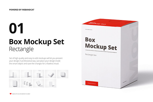 Download Box Mockup Set 01 Rectangle Creative Photoshop Templates Creative Market