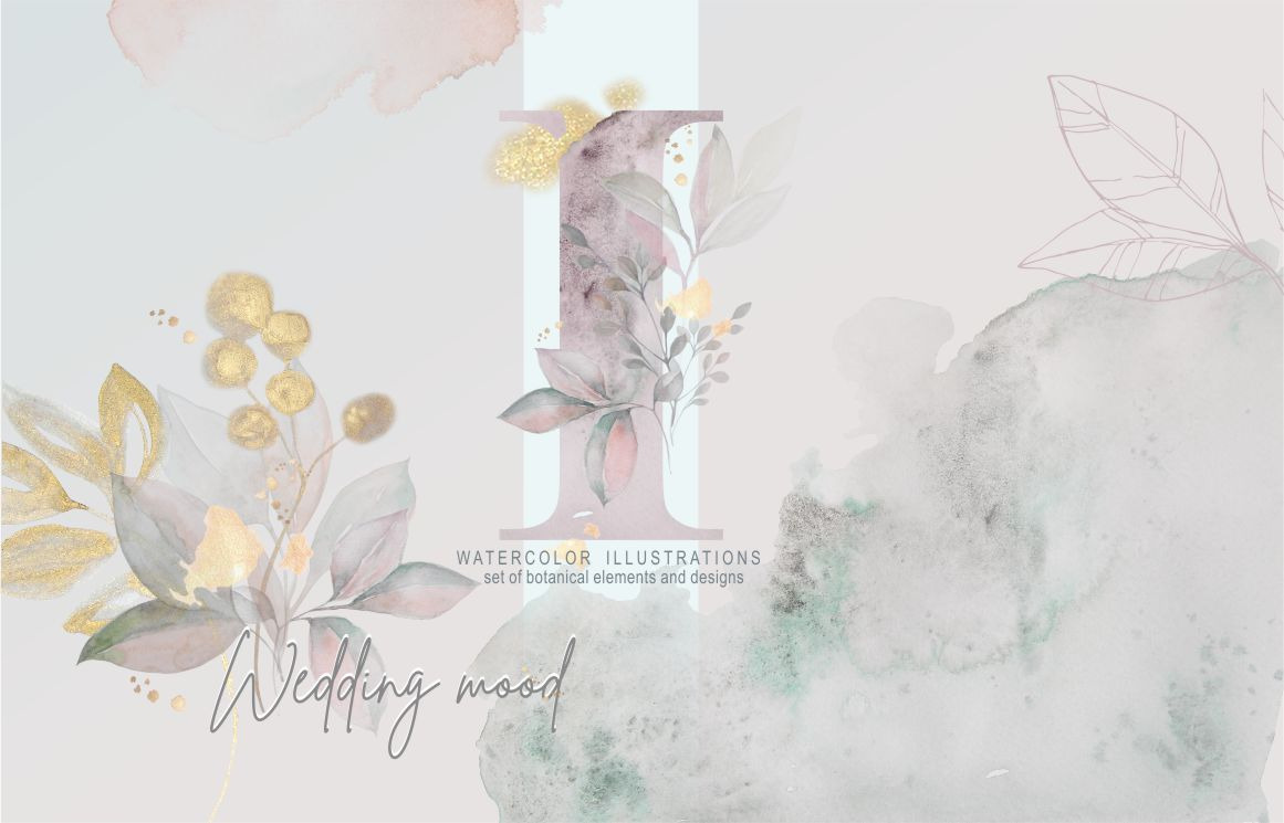 Wedding mood-watercolor set | Creative Market