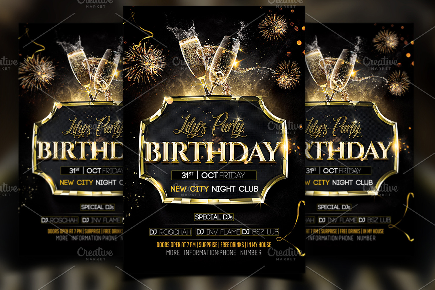 Birthday Flyer Template Creative Photoshop Templates Creative Market