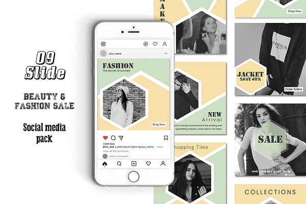 Fashion Sale Social Media Pack | Creative Illustrator Templates ...