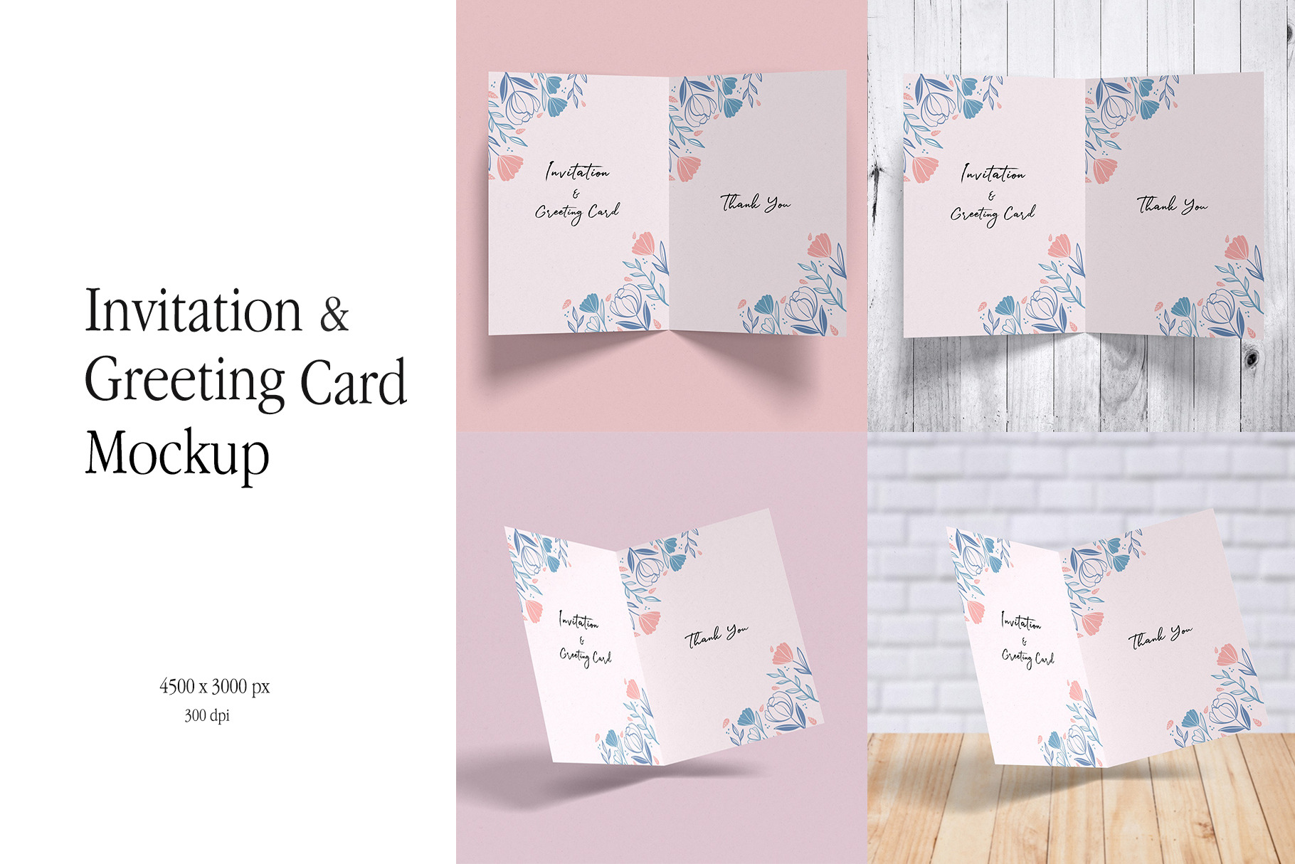 Download Invitation Greeting Card Mockup Creative Photoshop Templates Creative Market