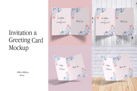 Download Invitation Greeting Card Mockup Creative Photoshop Templates Creative Market