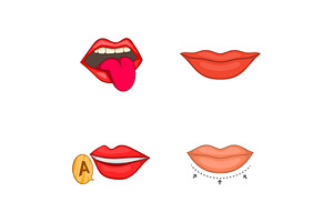 Vector woman lips and mouth | Pre-Designed Illustrator Graphics ...