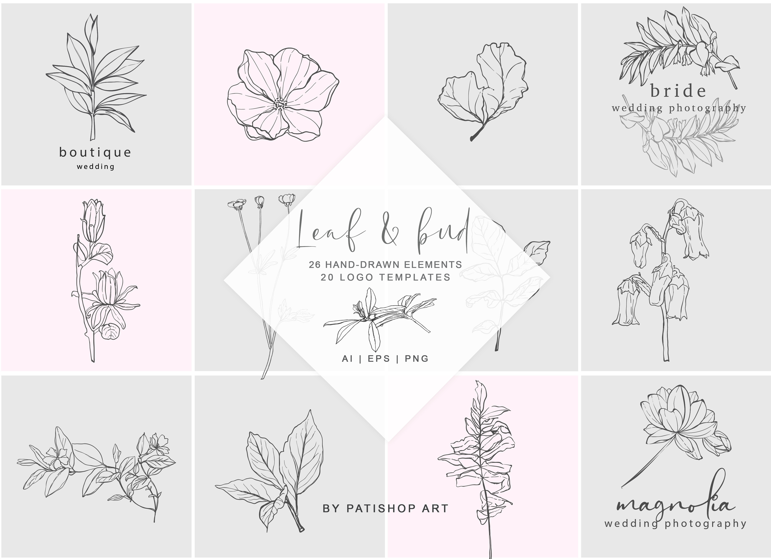 Subtle hand-drawn botanical. | Creative Market