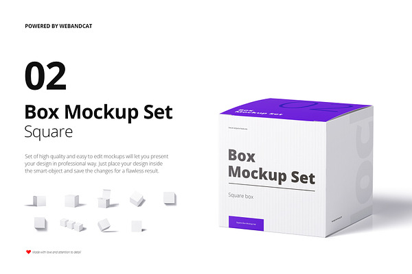 Download Box Mockup Set 01 Rectangle Creative Photoshop Templates Creative Market