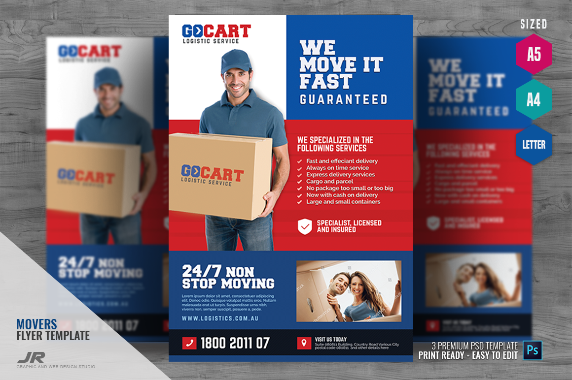 Delivery Cargo Courier Flyer Creative Photoshop Templates Creative Market